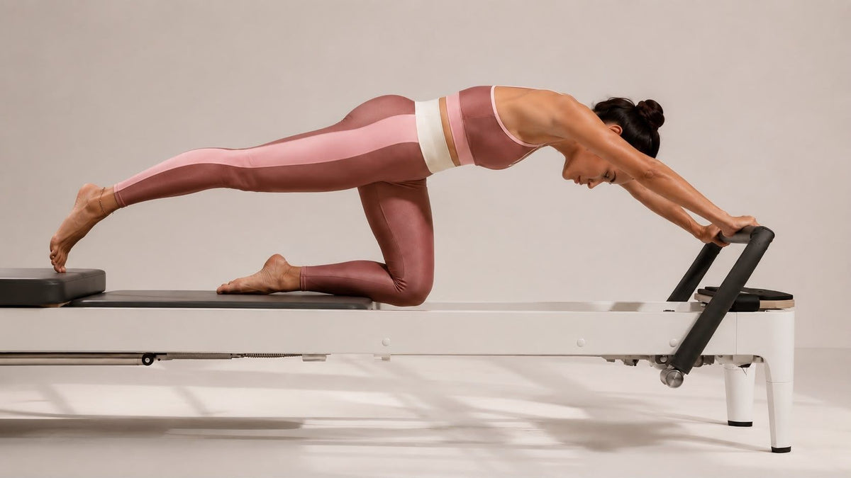 Pilates reformer, set rosa/vino